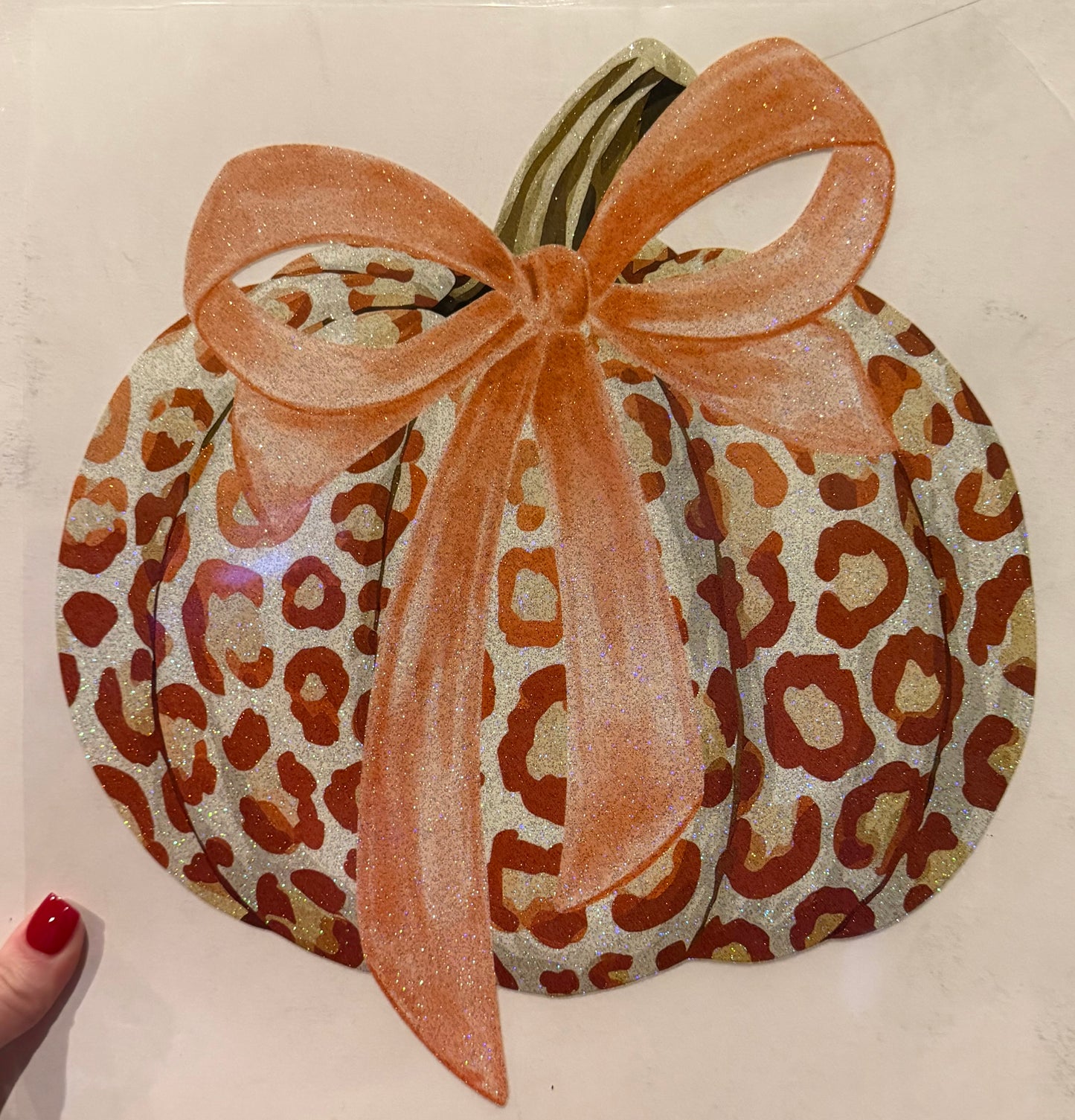 A004 Glitter Leopard pumpkin- Heat Transfer