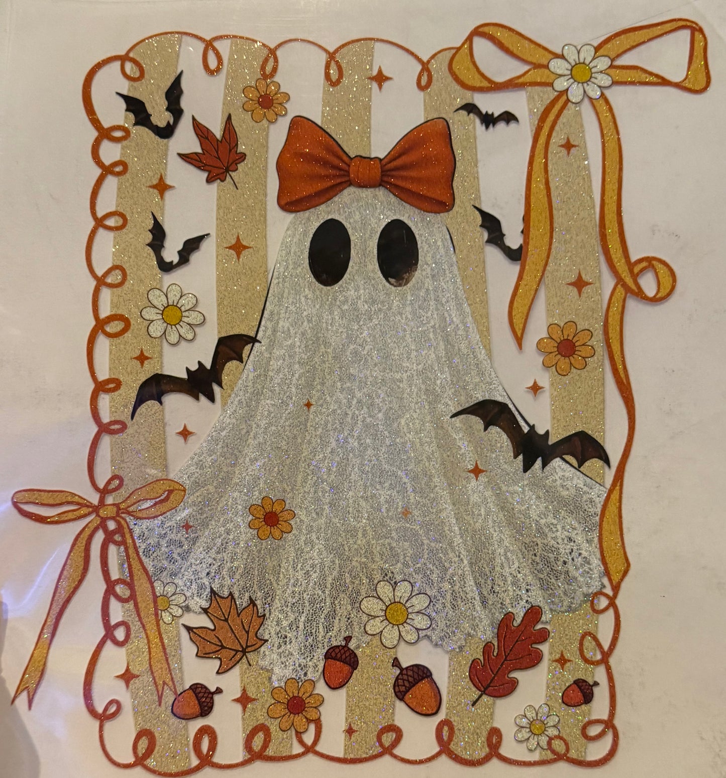 A016 Glitter Lace Ghost- Heat Transfer