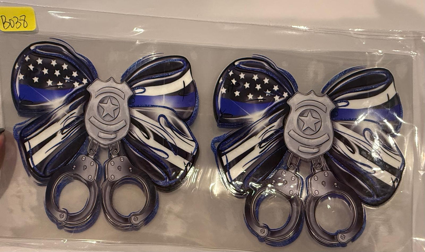 Back The Blue Bows Wrap