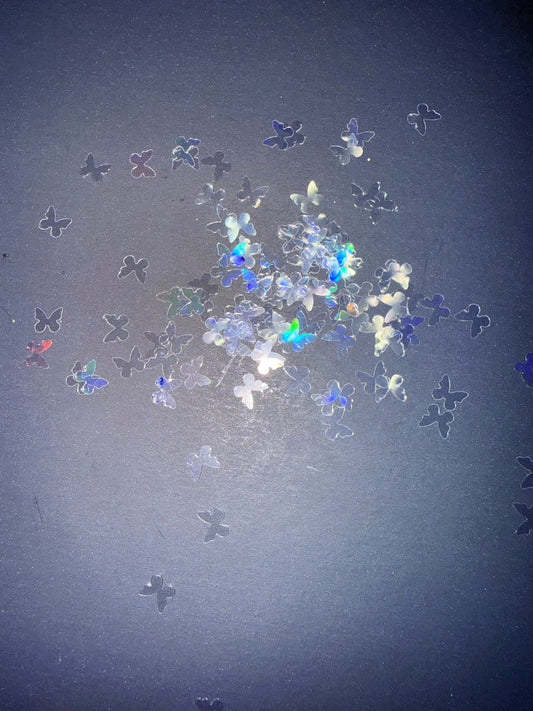 HOLOGRAPHIC TRANSPARENT BUTTERFLIES