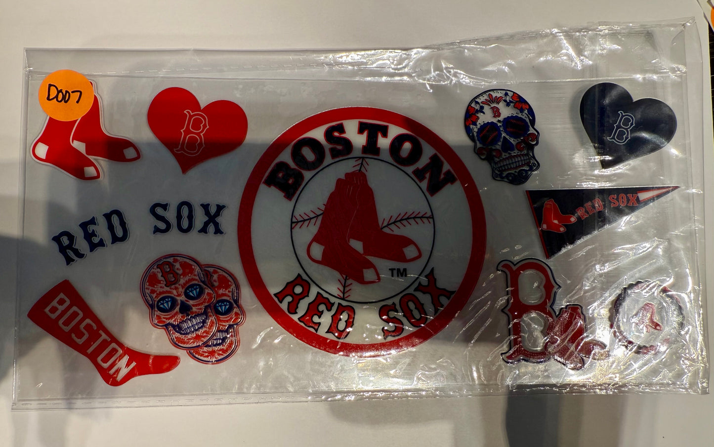 D007 Boston Red socks skulls