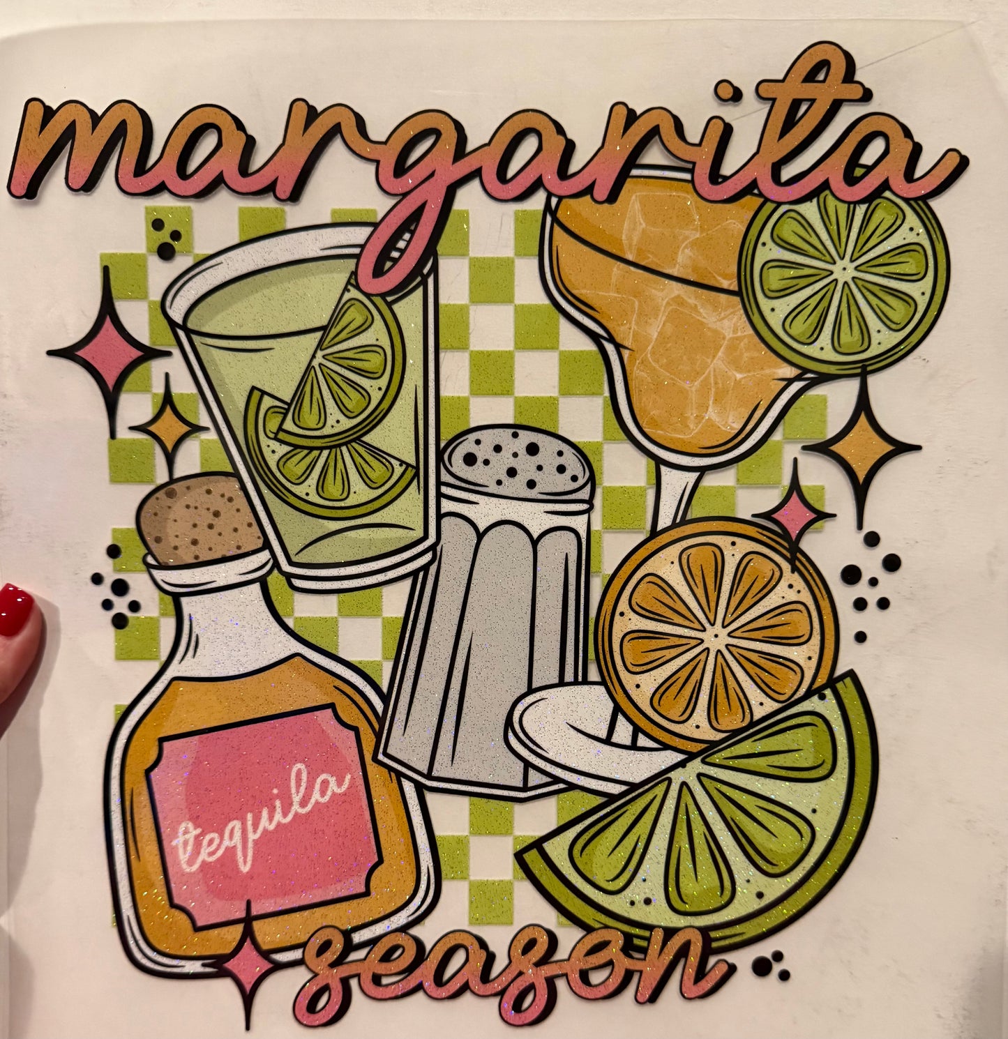 A010 Glitter Margarita- Heat Transfer