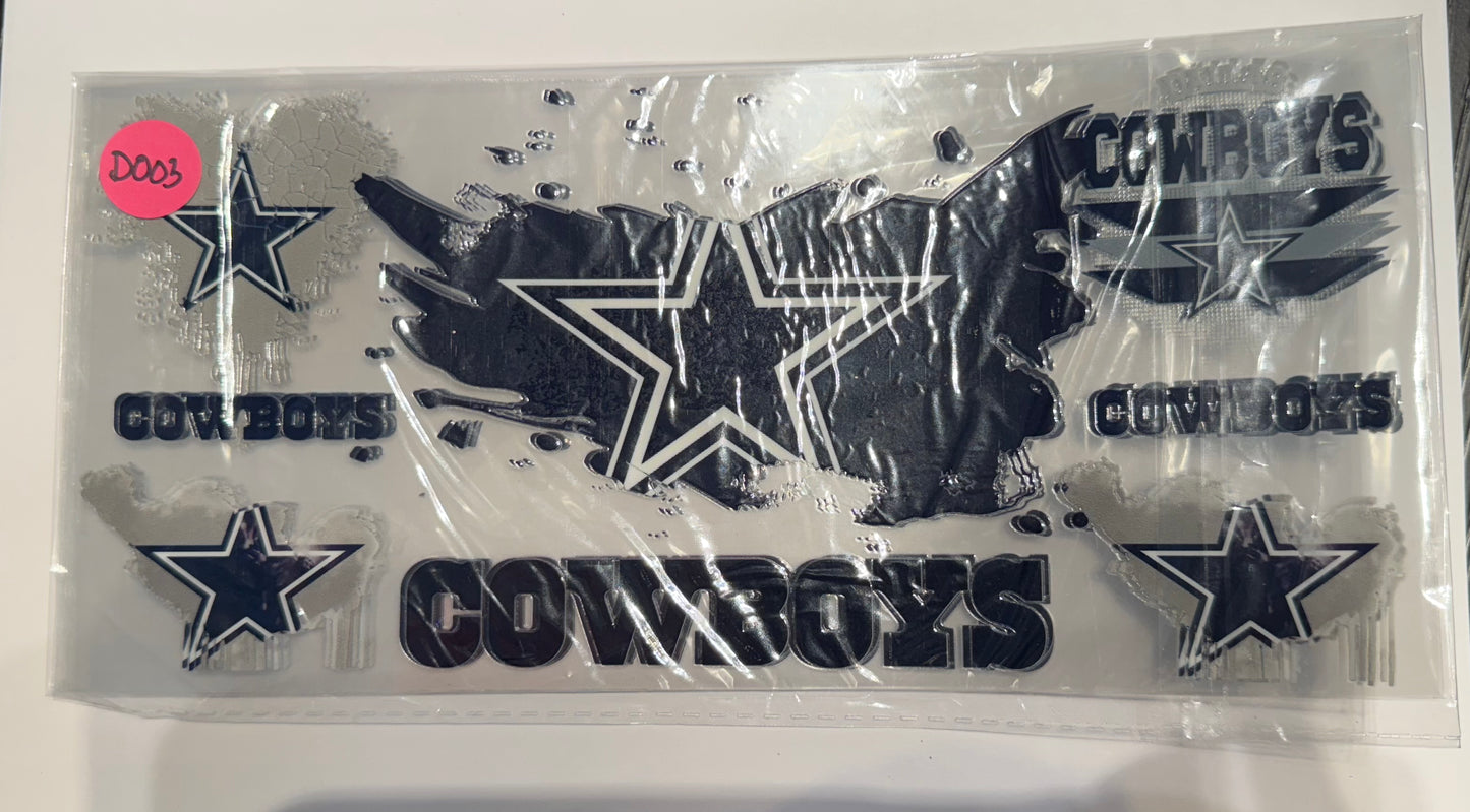 D003 Cowboys gray hearts