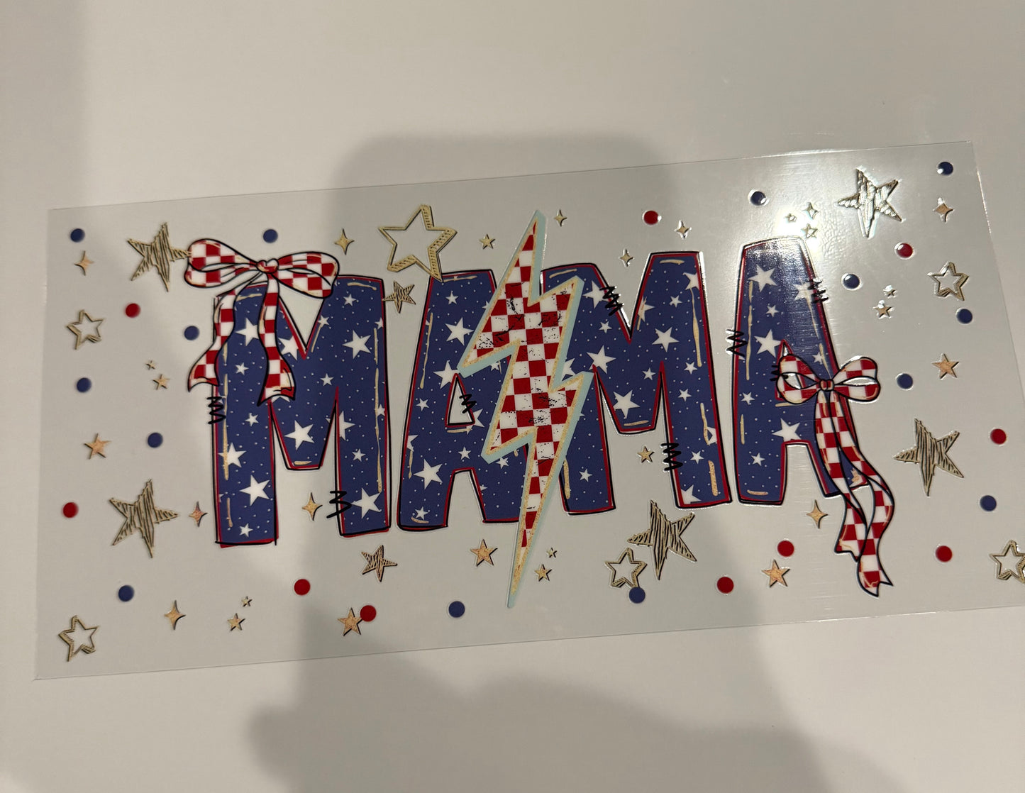 E041 MAMA RED WHITE BLUE