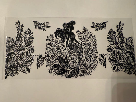 D069 little mermaid b&w