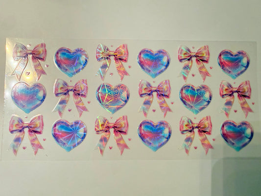 88-HOLOGRAPHIC BOWS AND HEARTS