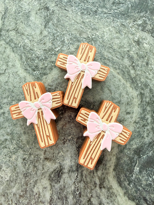 Cross with bow topper 1PC