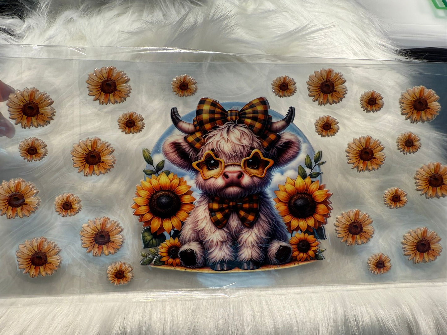 Sunflower Highland Cow Wrap