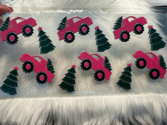 Pink Christmas Tree Truck Wrap