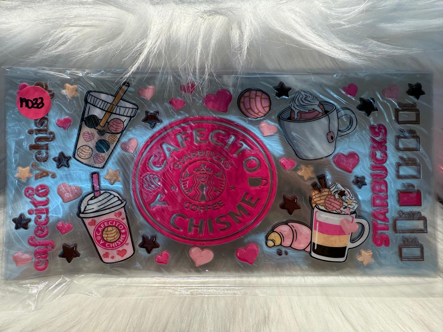 A033 Cafecito y Chisme Starbucks (Pink) Wrap